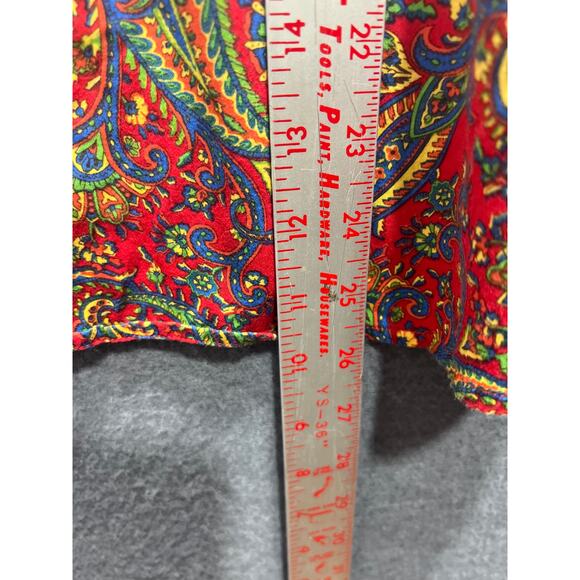 Lauren Ralph Lauren Womens Cotton Paisley Button Down Shirt 3/4 Sleeves Size L - Picture 6 of 7